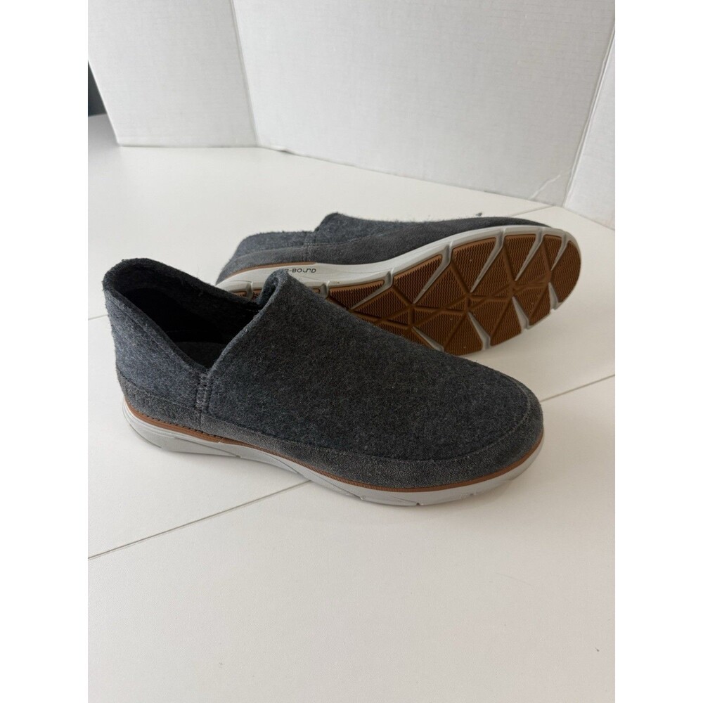 L.L.Bean Downeast Slip-Ons Men's Slippers Size 12 Gray Wool Lined Shoes 522894
